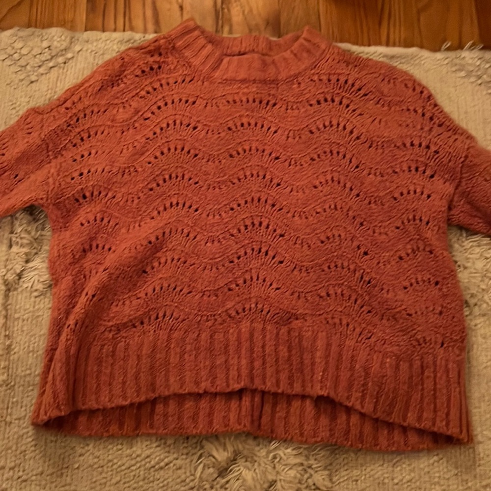 american eagle orange soft sweater
